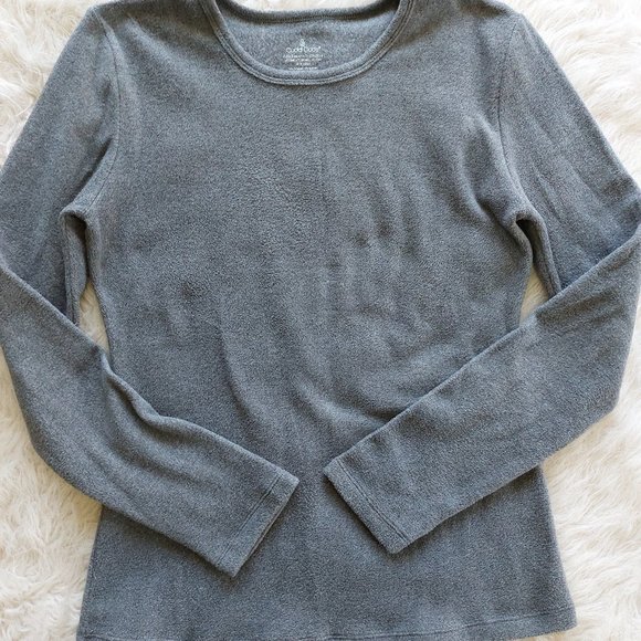 Cuddl Duds Women's Grey Crew Neck Long Sleeve Sleep Wear Shirt Top Siz M - Picture 2 of 7